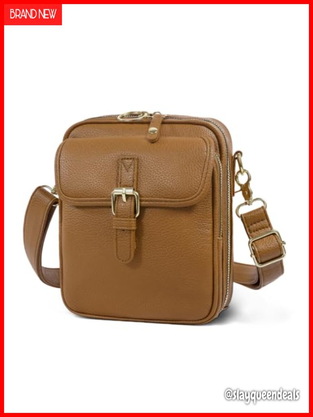 RFID Crossbody Bag PU Leather Anti-Theft Messenger with Card Slots